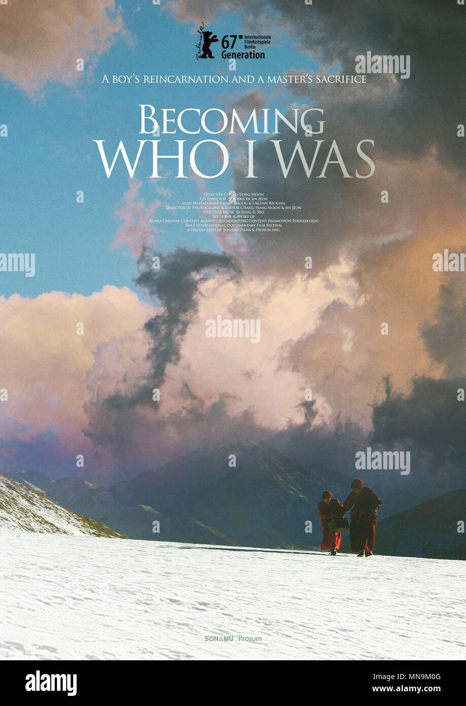 WHO I WAS, poster, from left Angdu Padma, Rigzin Urgain, 2017. © Cargo Film