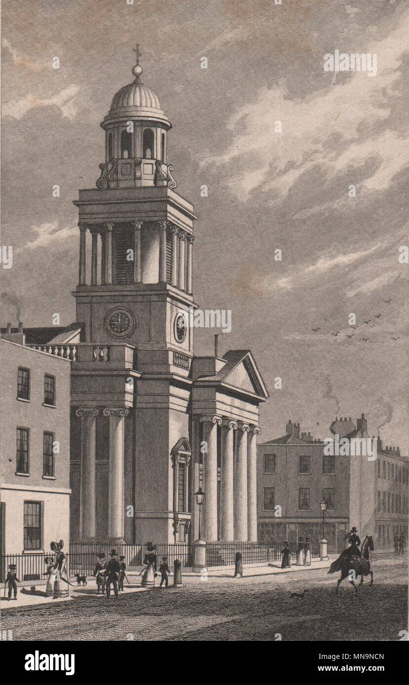 LISSON GROVE Chapel of Ease, Stafford St/Christ Church, Cosway St. SHEPHERD 1828 Stock Photo
