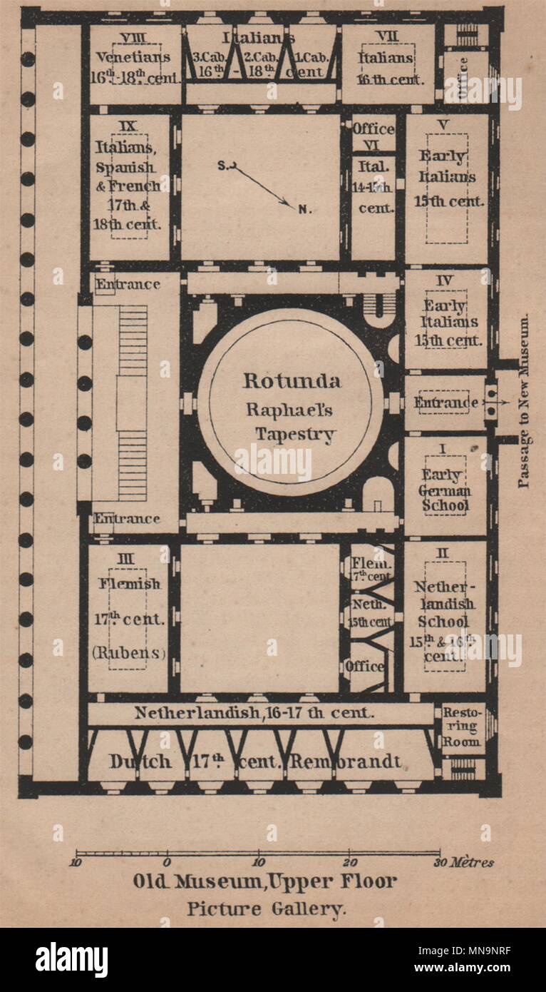 ALTES/OLD MUSEUM Berlin. Upper floor plan. Antiquarium