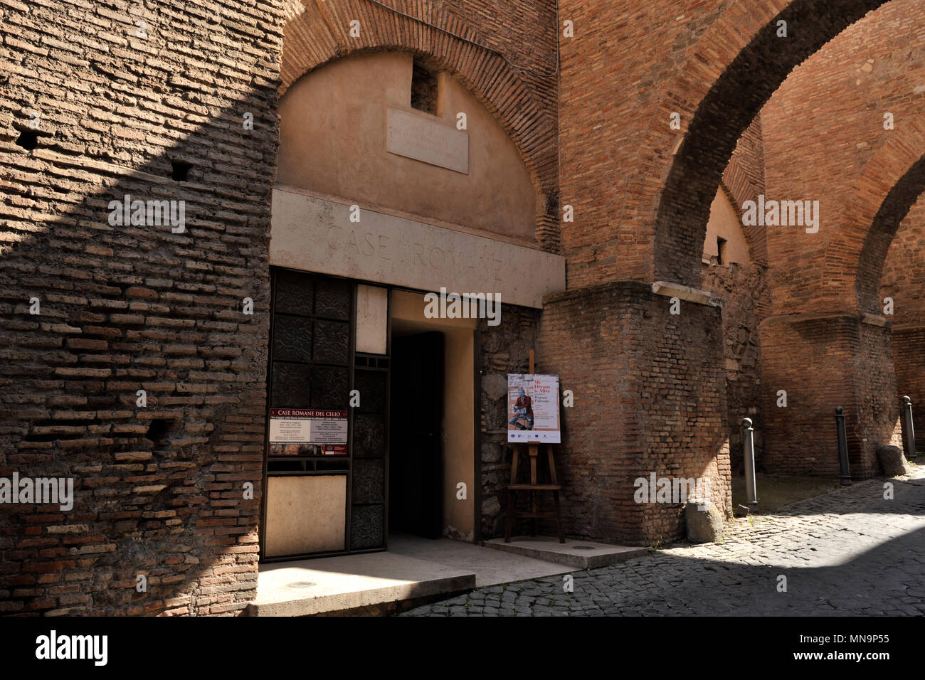 Italy, Rome, Celio, Clivo di Scauro, Case Romane del Celio and medieval arches Stock Photo