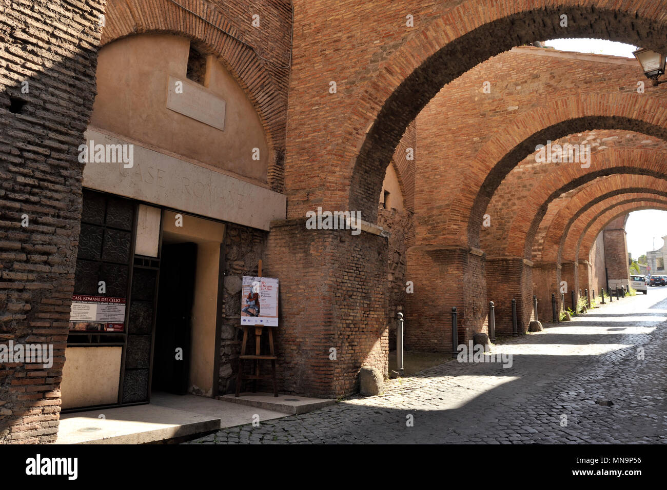 Italy, Rome, Celio, Clivo di Scauro, Case Romane del Celio and medieval arches Stock Photo