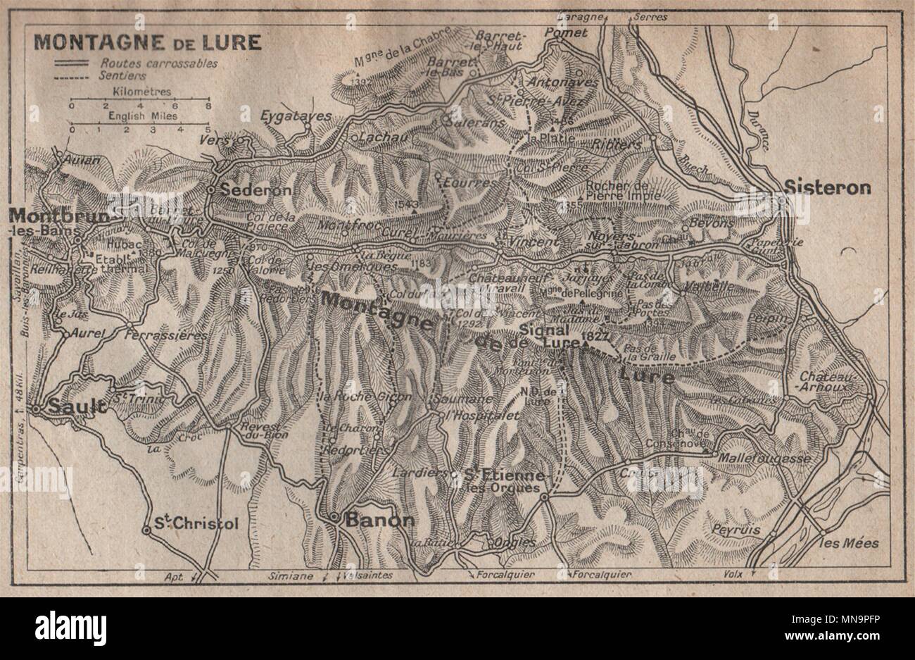 MONTAGNE DE LURE topo-map. Montbrun-les-Bains. Alpes-de-Haute-Provence ...