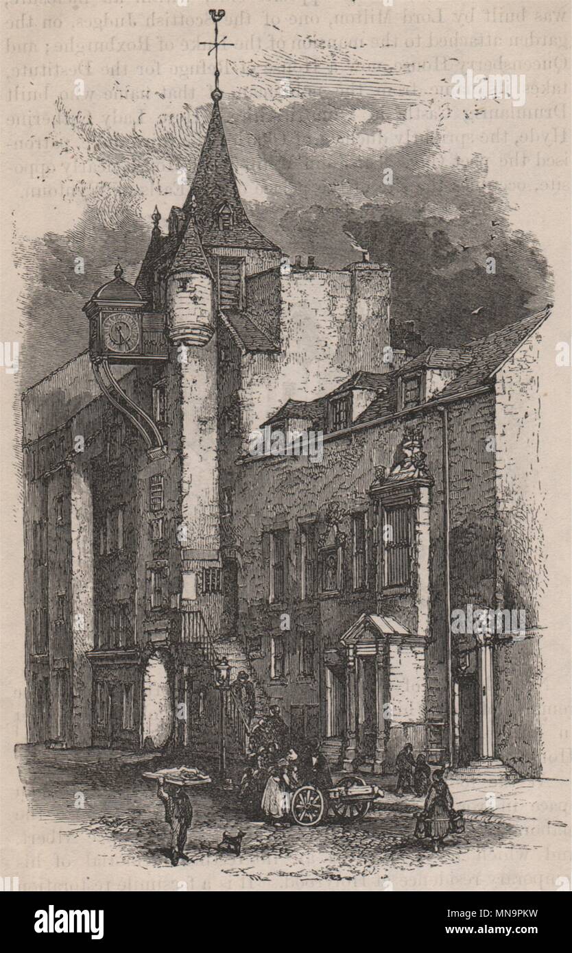 Canongate tolbooth, Edinburgh (A.D. 1591). Scotland 1886 old antique print