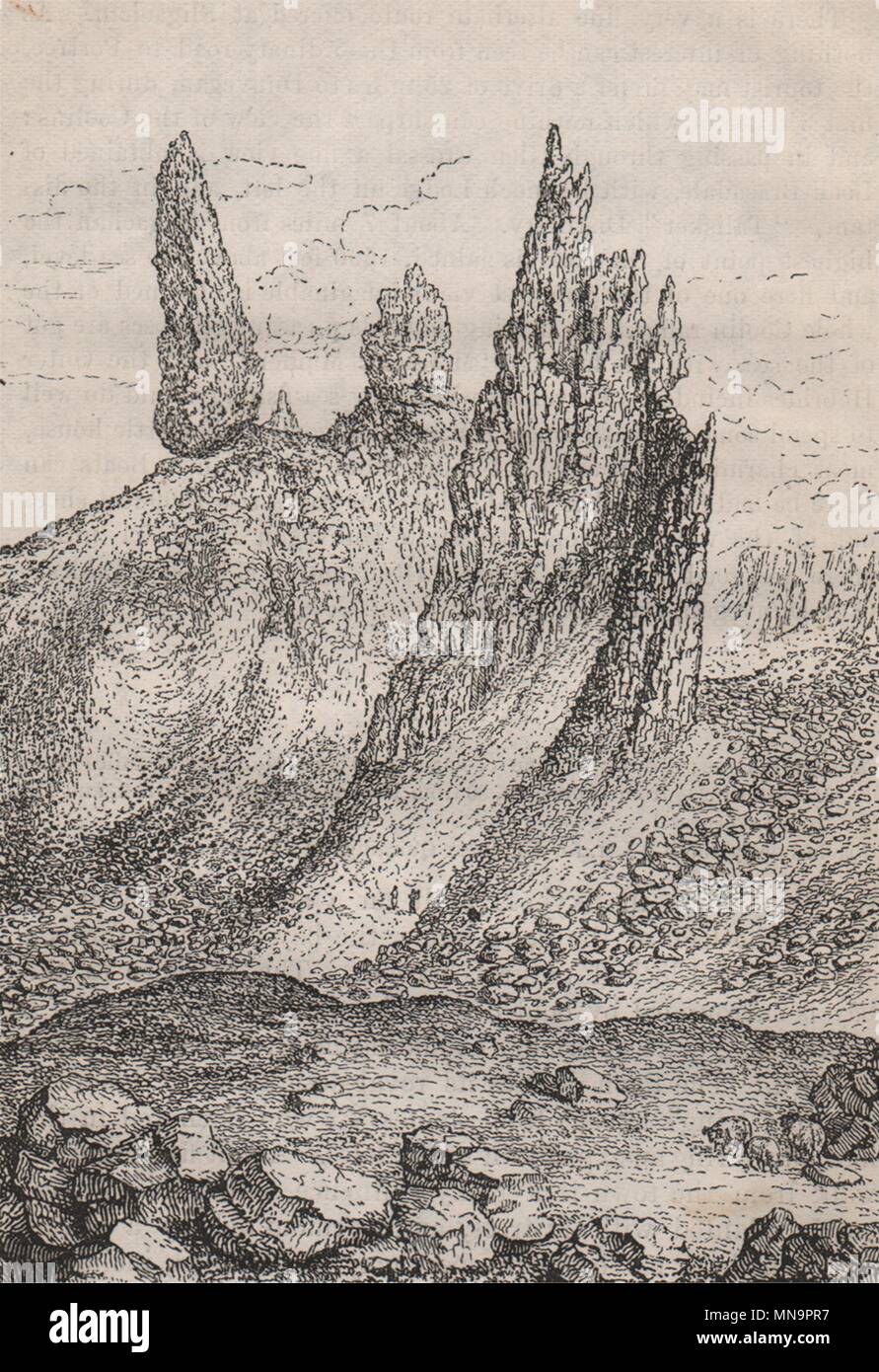 The Old Man of Storr. Scotland 1886 antique vintage print picture Stock Photo