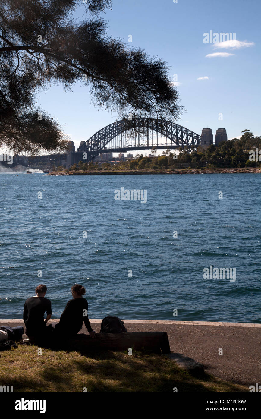 darling harbour and sydney harbour bridge from east balmain sydney new