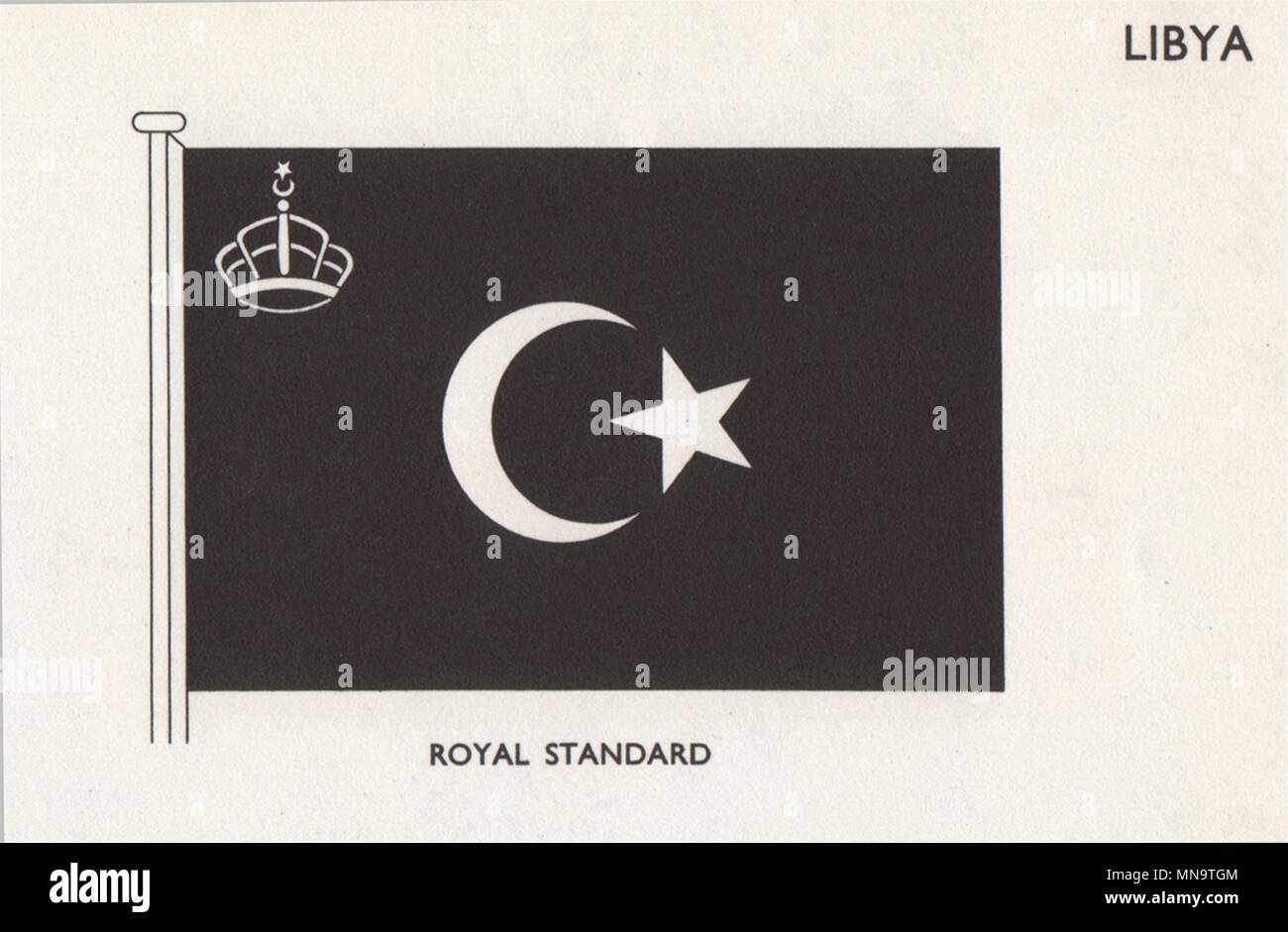 LIBYA FLAGS. Royal Standard 1958 old vintage print picture Stock Photo