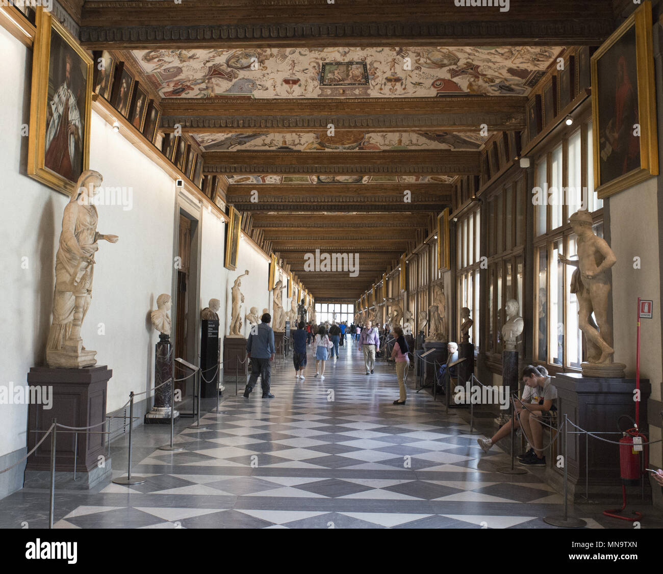 Interior - Uffizi Gallery - Galleria degli Uffizi Stock Photo