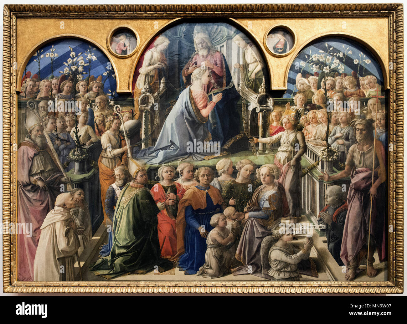 Filippo Lippi - Coronation of the Virgin - C. 1439 - Uffizi Gallery - Galleria degli Uffizi Stock Photo