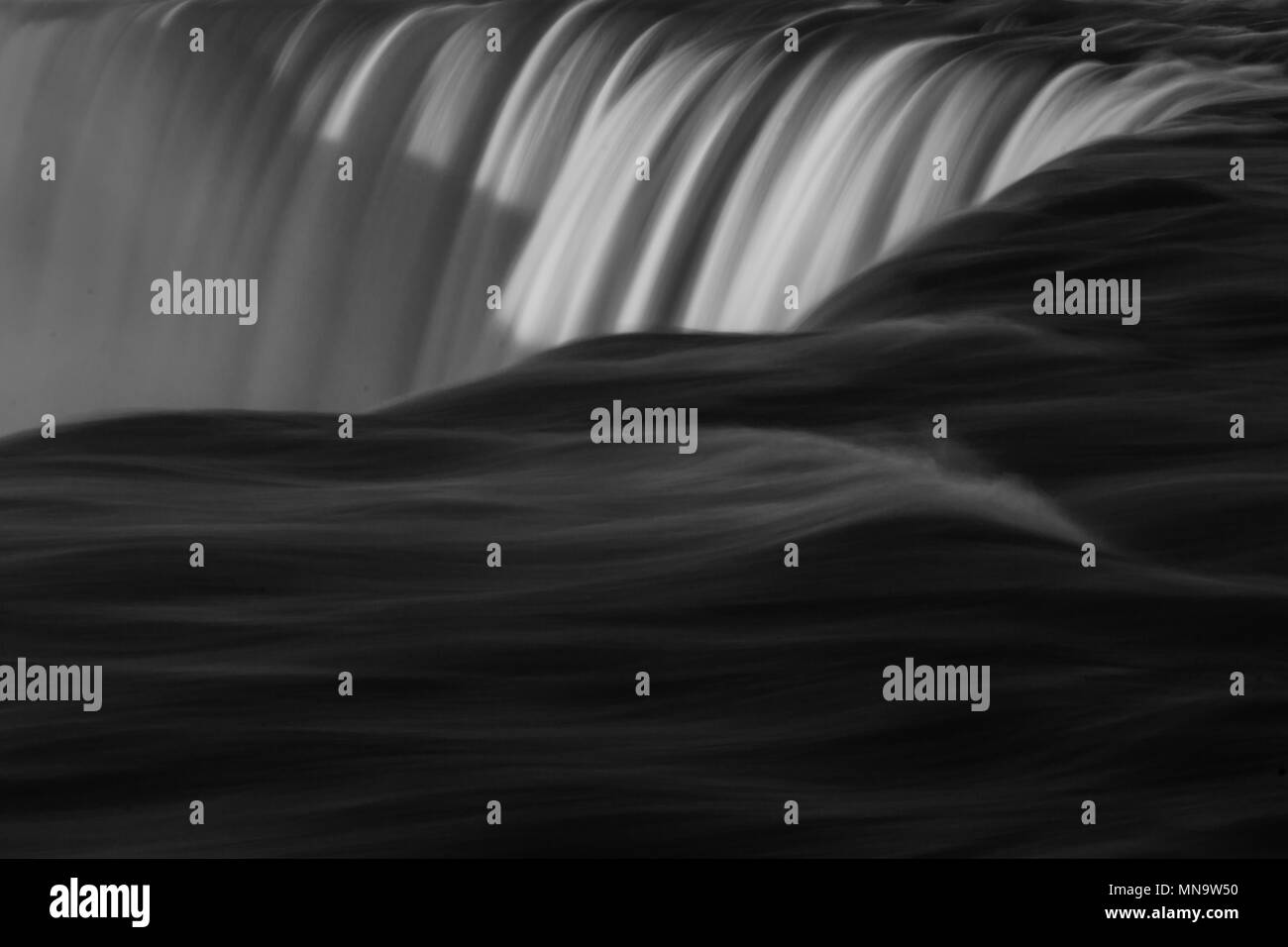 Stunning horizontal photo of the crest of the Horseshoe Falls in Niagara Falls Canada. Stock Photo