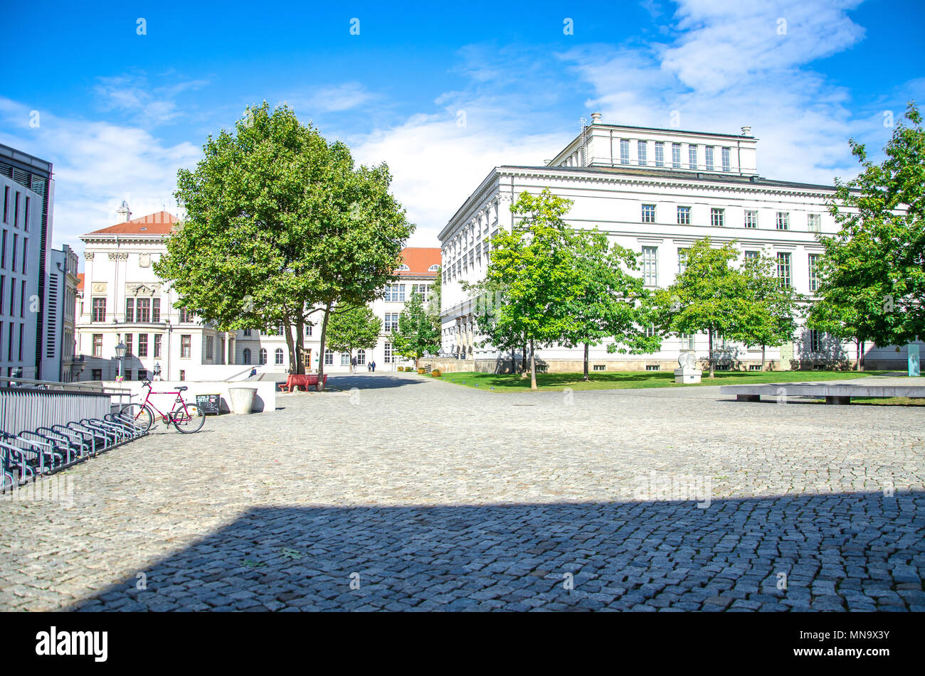 Famous old university square in Halle Saale, Germany Stock Photo