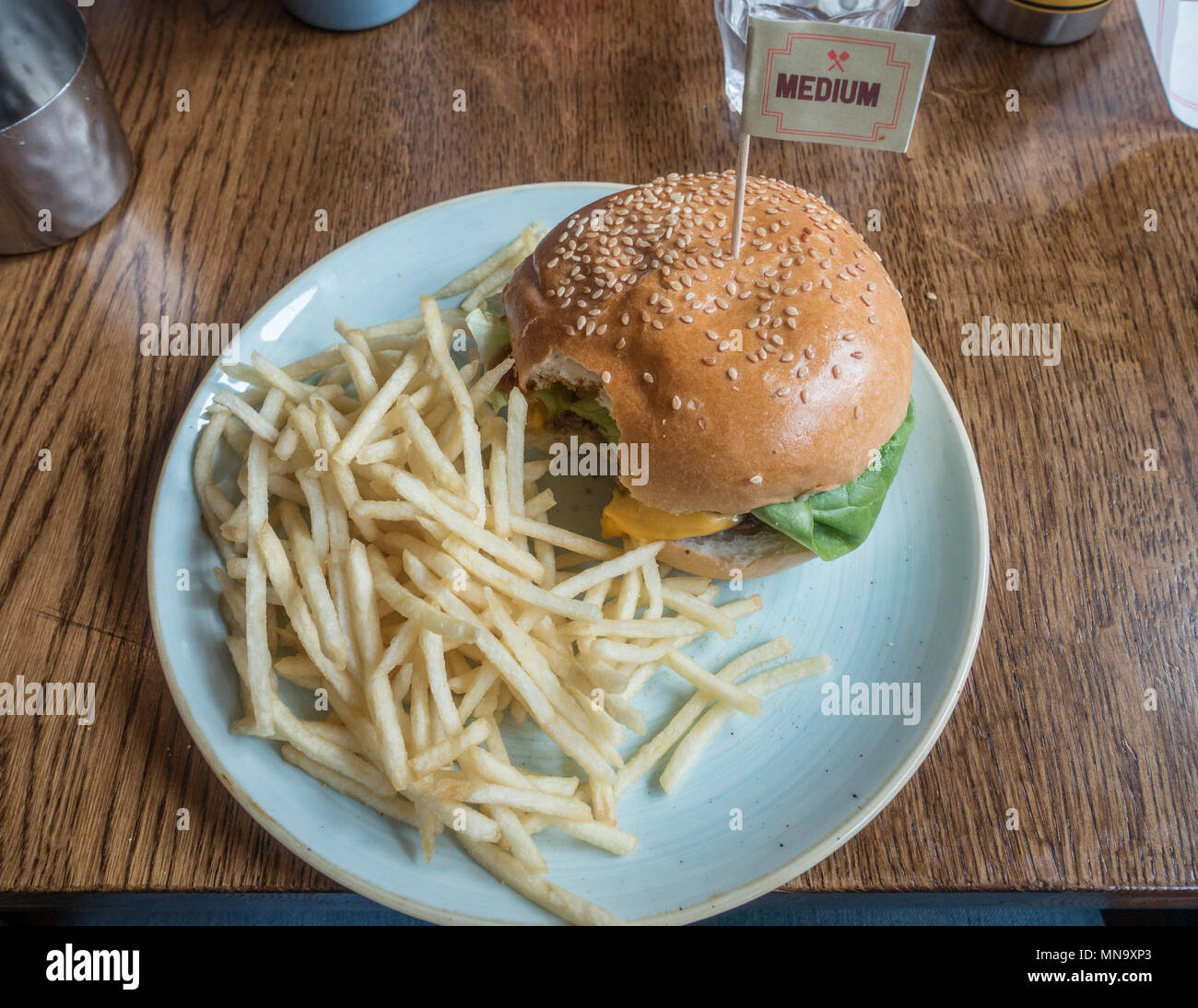 Burger and chips meal from Gourmet burger kitchen Stock Photo Alamy