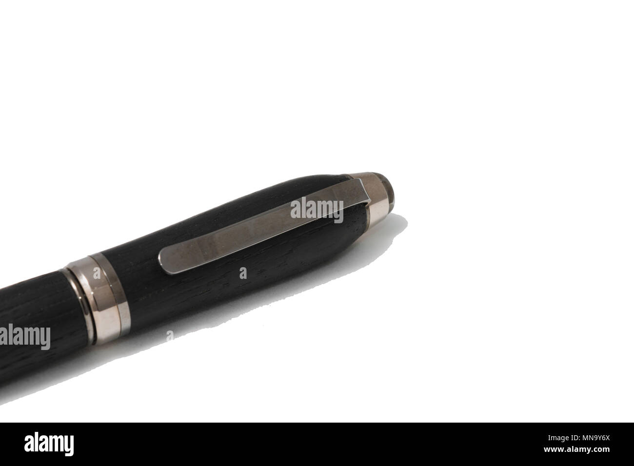 Ballpoint pen made of wood and metal on a white background Stock Photo ...