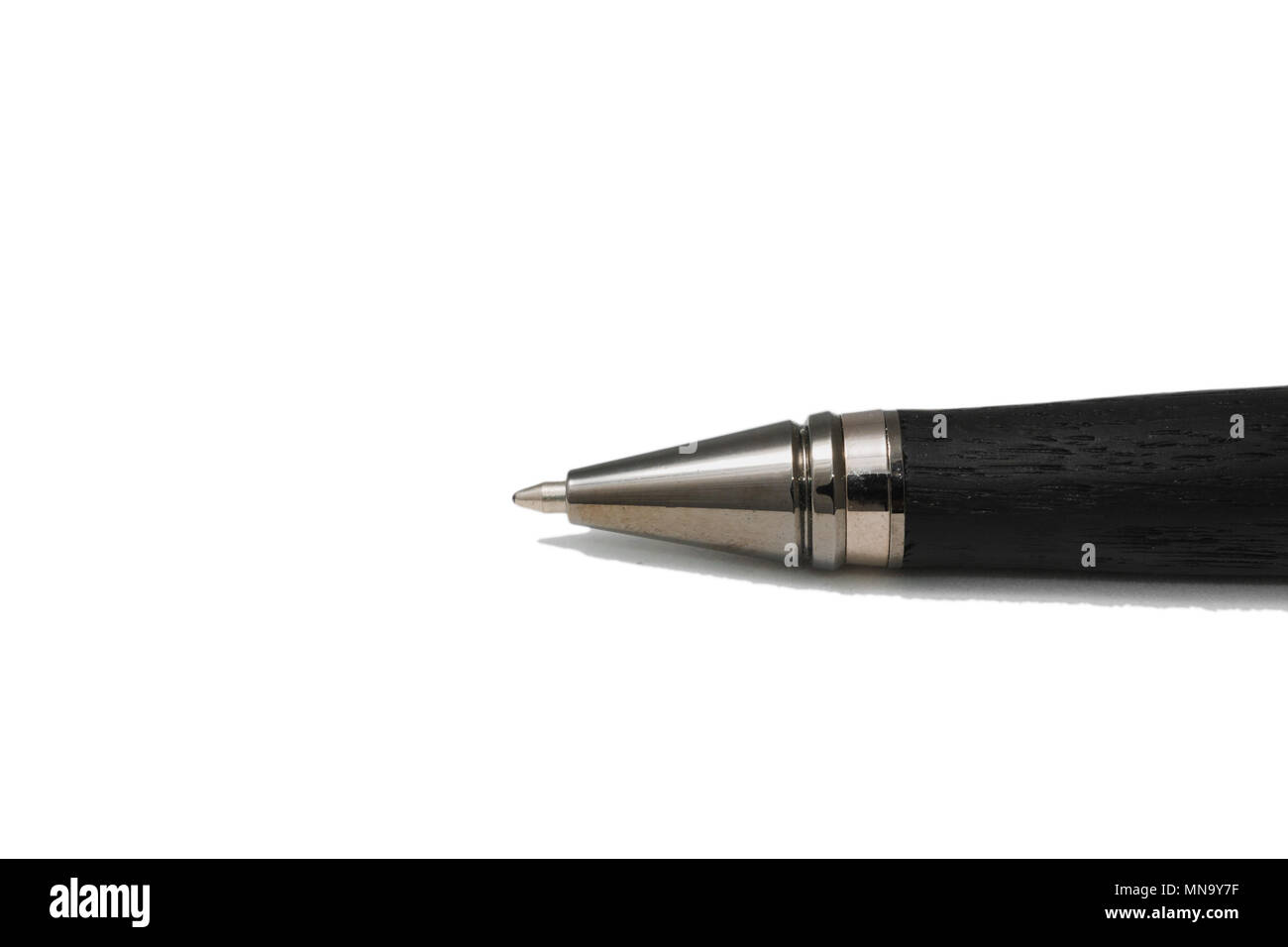 Ballpoint pen made of wood and metal on a white background Stock Photo Alamy