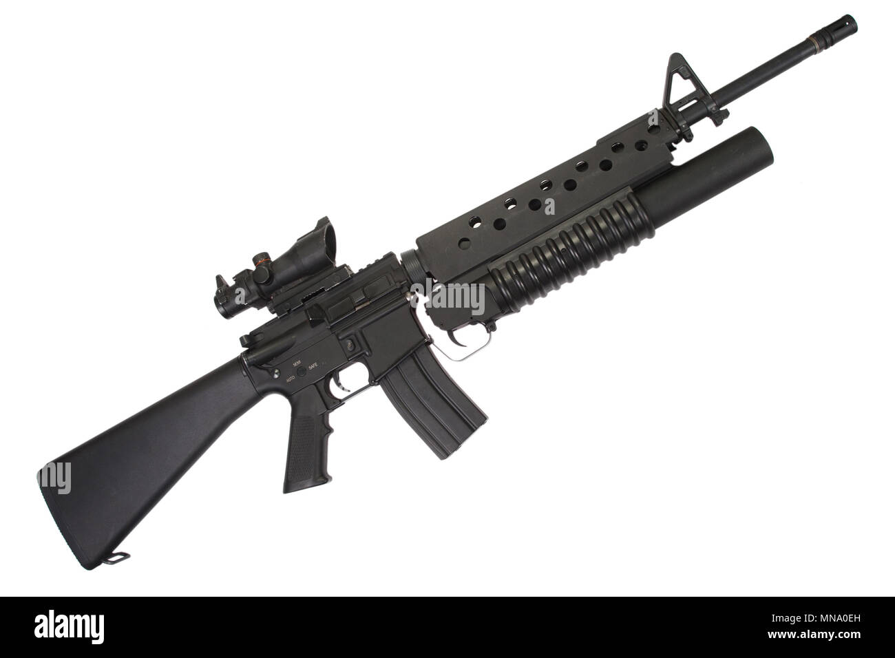 M16 rifle with an M203 grenade launcher Stock Photo