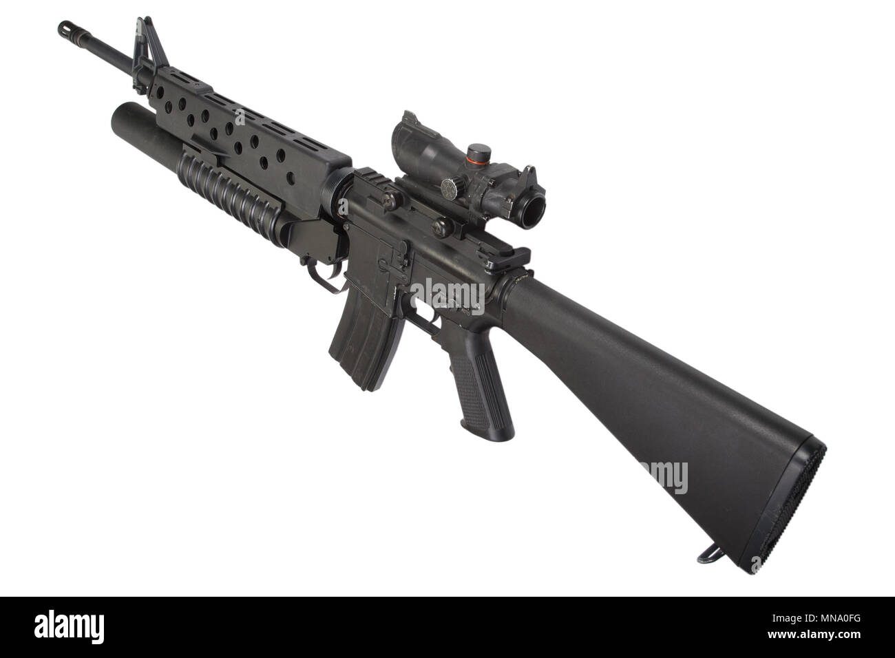 M16 rifle with an M203 grenade launcher Stock Photo