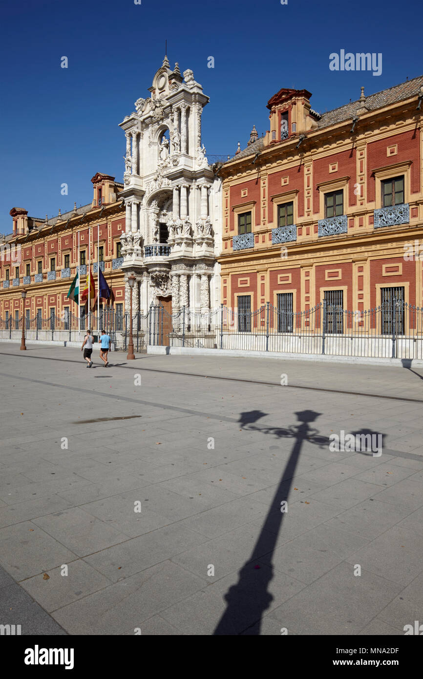 The baroque facade of Palace of San Telmo, Seville, Spain Stock Photo