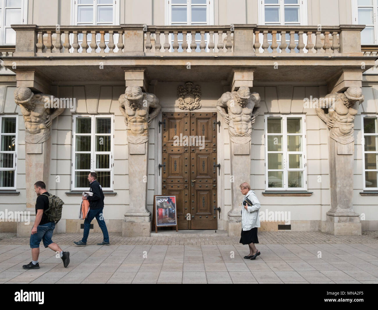 Western Portico of Tyszkiewicz Palace, Warsaw, Poland Stock Photo