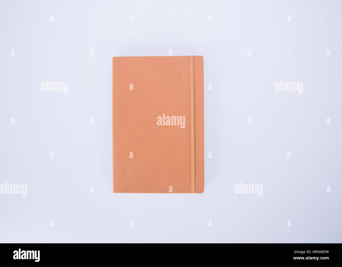 notebook or leather diary and pencil on the blackground Stock Photo