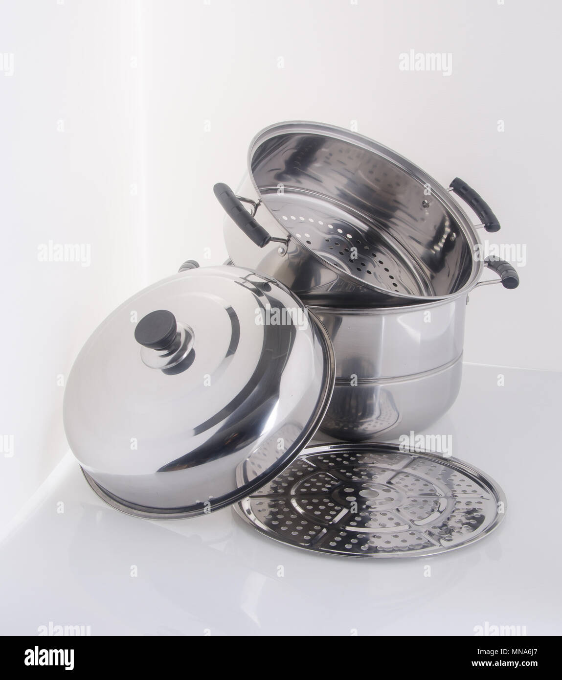pan or steamer pan on a background Stock Photo Alamy