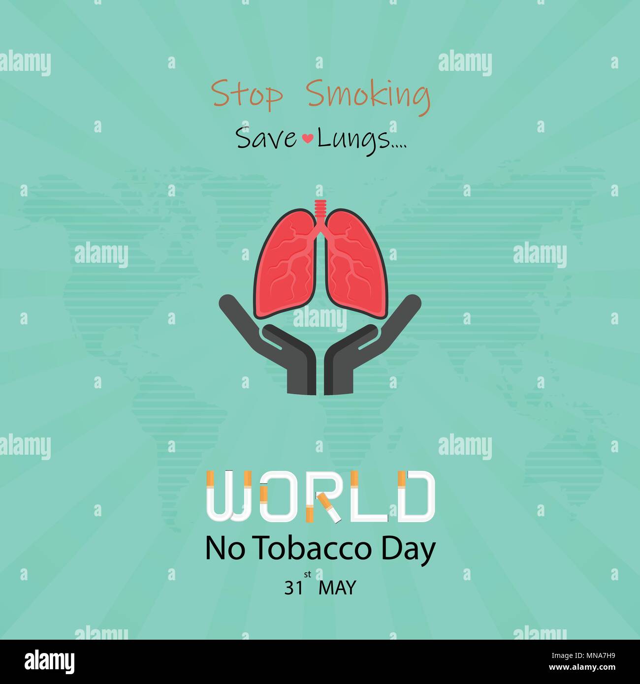 Lung cute cartoon character and Stop Smoking & Save Lungs ...