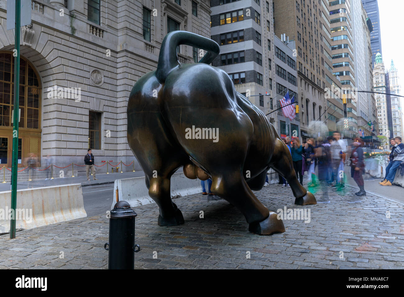 Manhattan, New York City May 10, 2018 The Charging Bull statue in