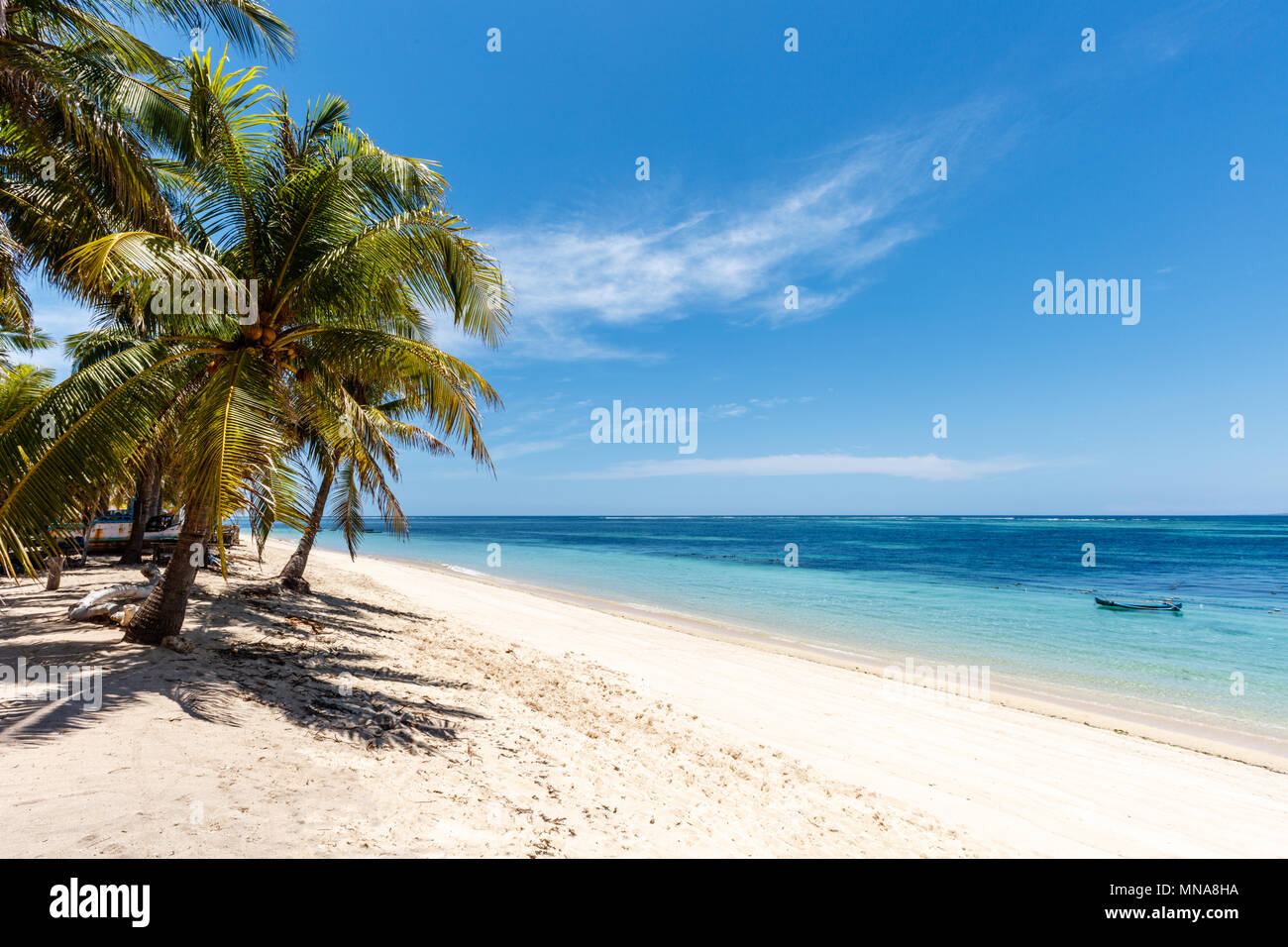White sand Nemberala Beach on Rote Island, East Nusa Tenggara province ...