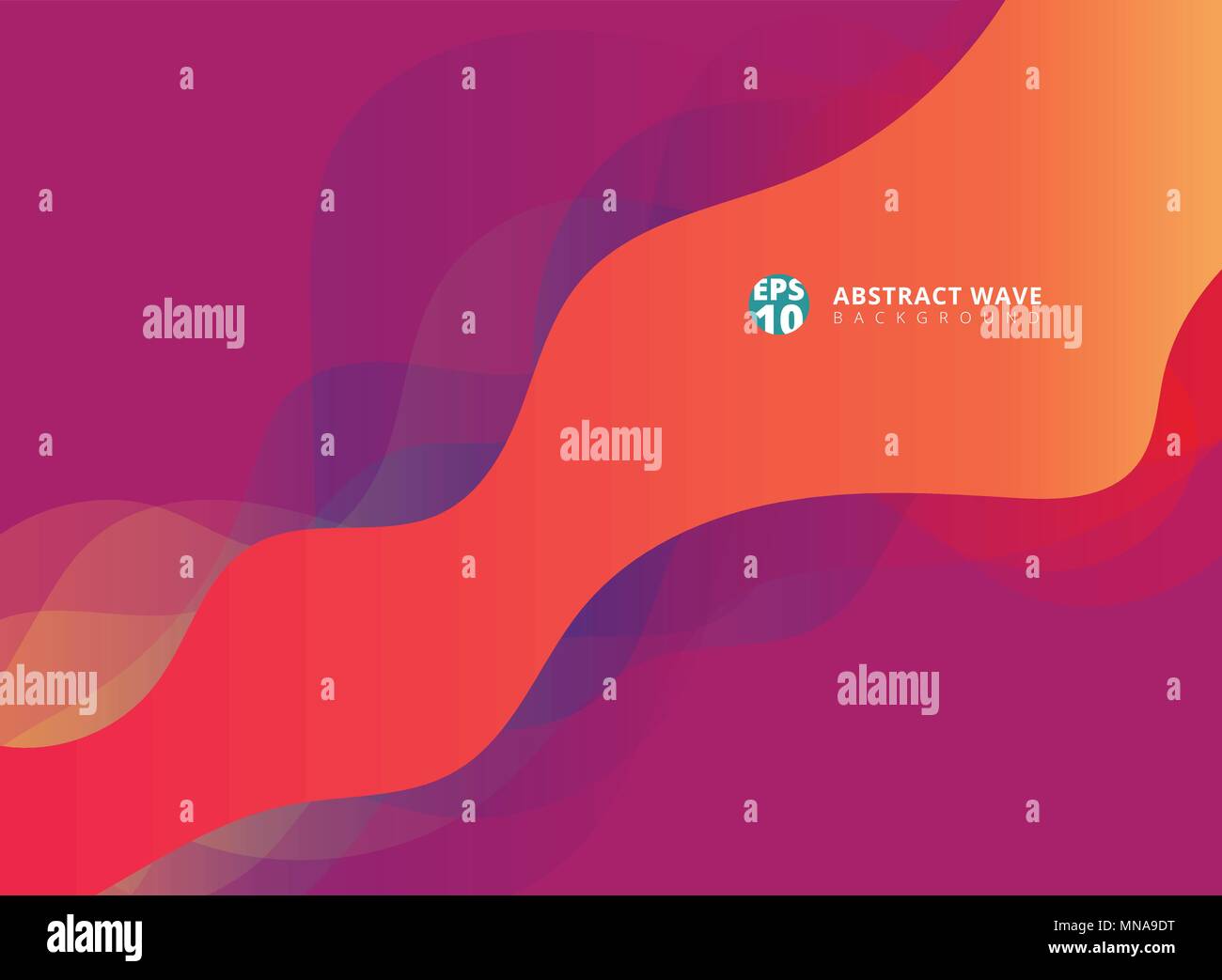 Abstract modern waves overlap on purple background. Vector illustration Stock Vector