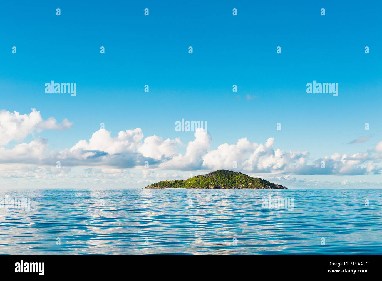 Scenic view of seascape against blue sky, Island of Petite Soeur ...