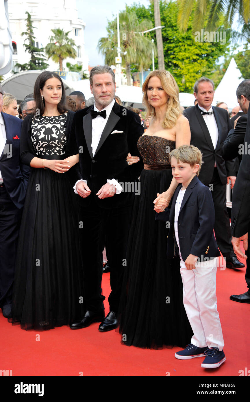 Cannes, France. 71st Cannes Film Festival 2018, Red carpet film ''Solo A Star Wars Story '' Pictured: Kelly Preston,  John Travolta,  Ella Bleu Travolta , Benjamin Travolta Stock Photo