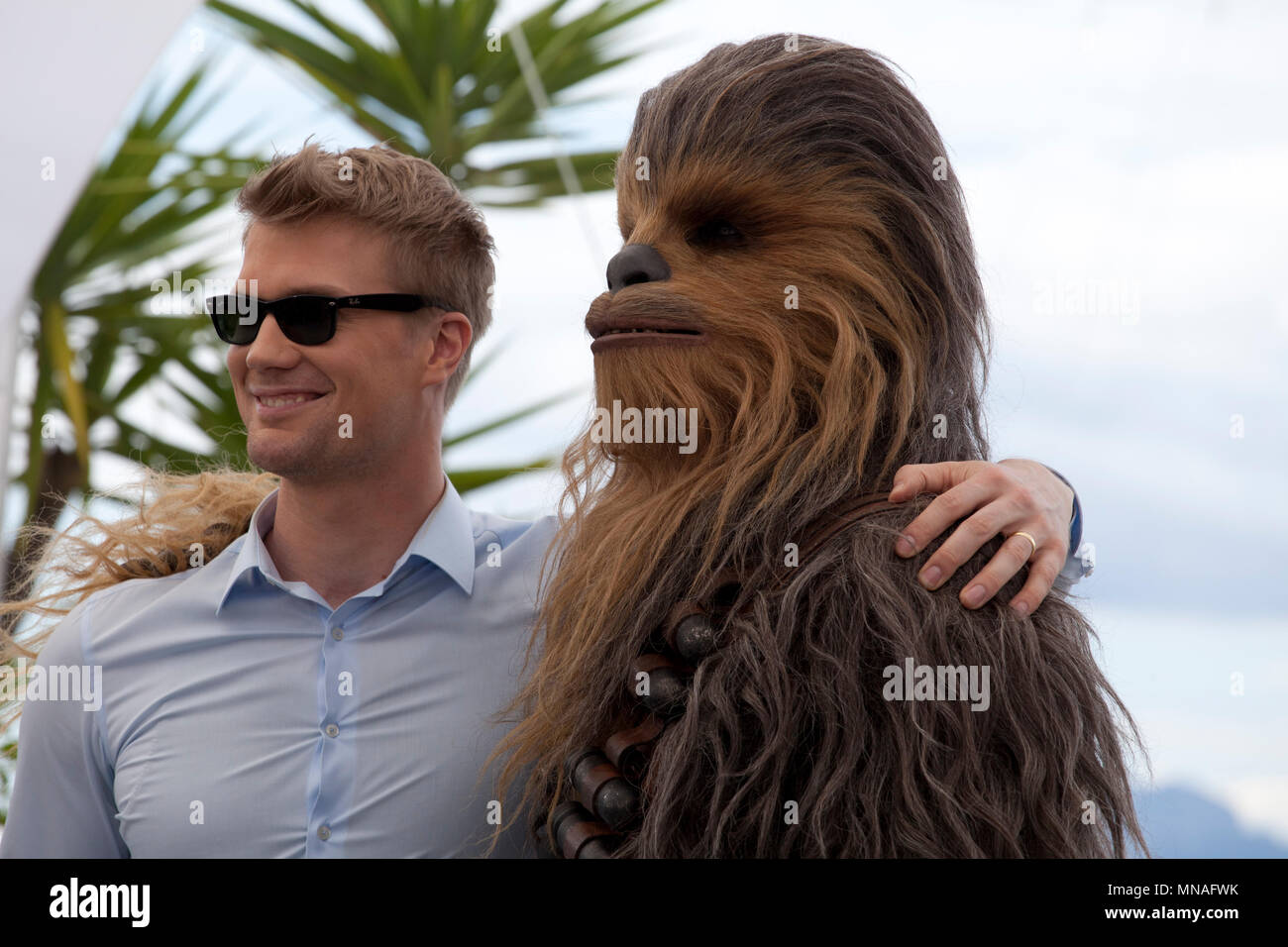 Actor Joonas Suotamo and his character Chewbacca at the Solo A Star