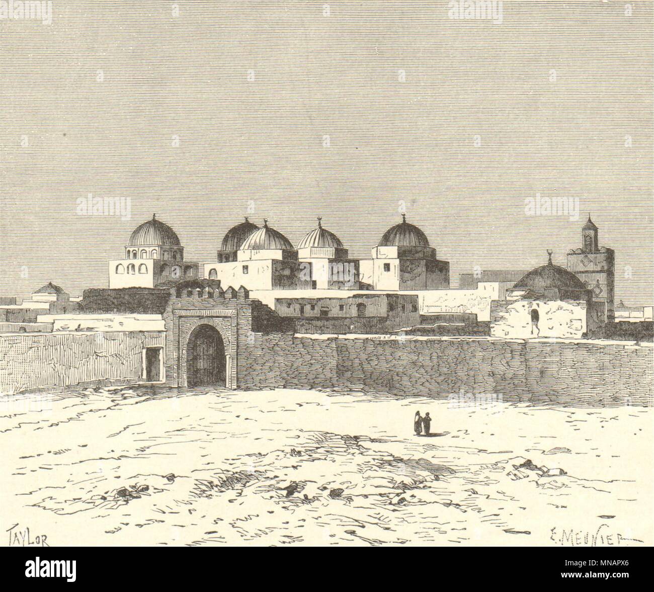 Kairouan/Kairouan. The Mosque of the Swords. Mosque of Uqba. Tunisia 1885 Stock Photo