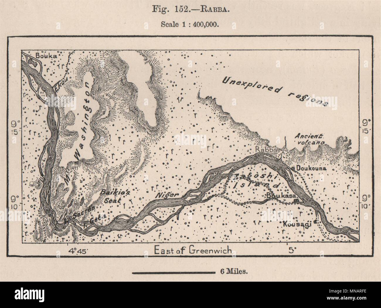 Rabba. Jebba. Lake Jeba. Nigeria. Niger River 1885 old antique map plan ...