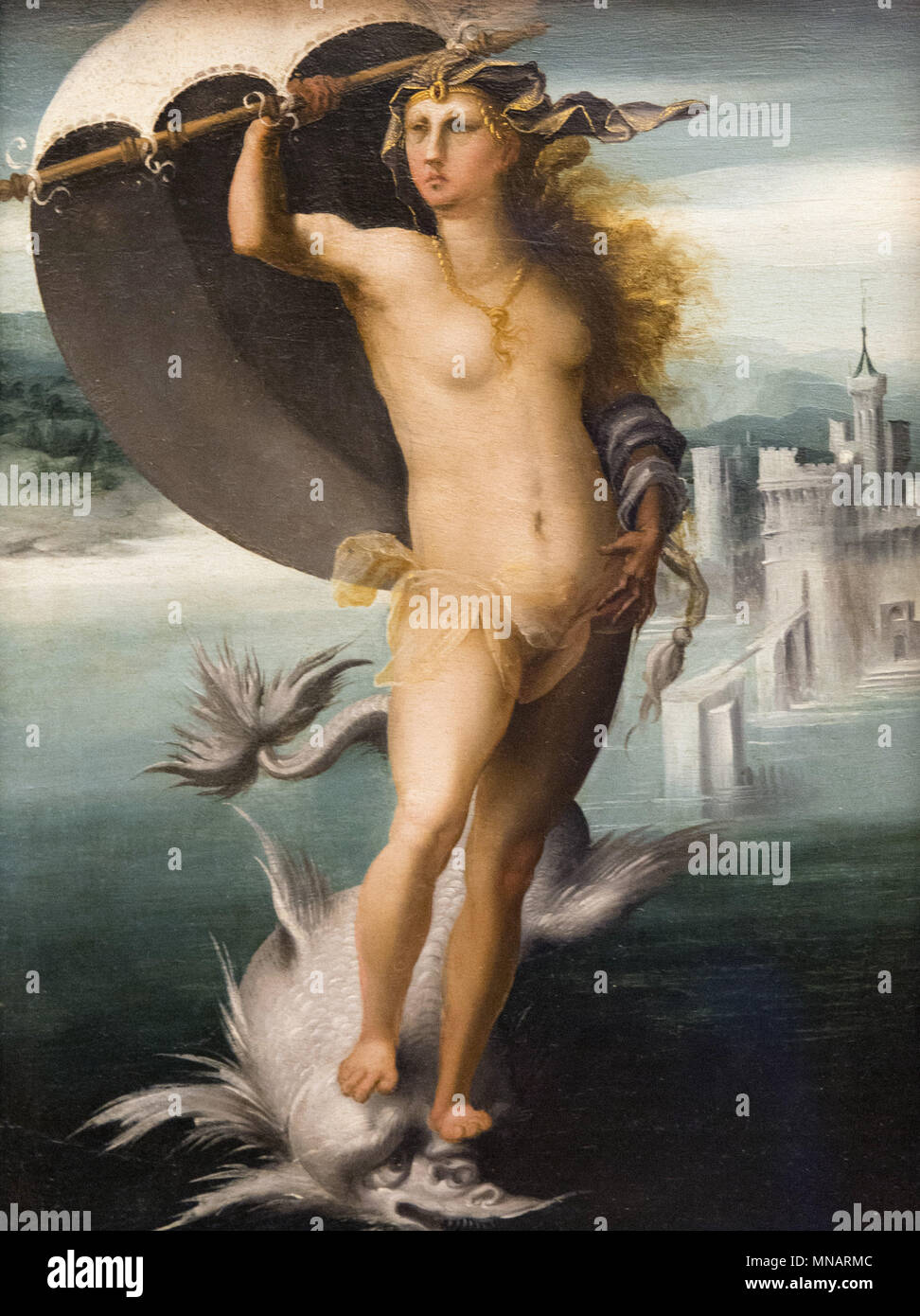 Giovanni di Lorenzo Larciani - Allegory of  fortune - C. 1525 - Uffizi Gallery - Galleria degli Uffizi Stock Photo