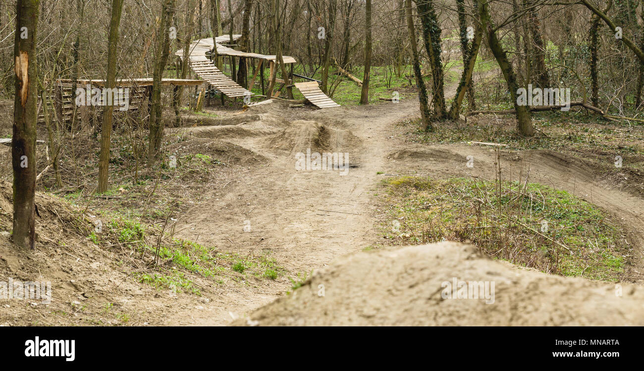Bike park for trail and enduro bike in Bratislava vrakuna Stock Photo Alamy