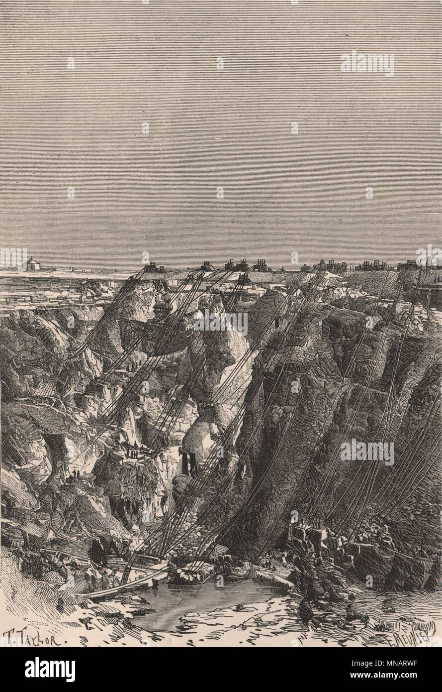 Kimberley. Appearance of the Mine in 1880. South Africa. Cape Colony 1885 Stock Photo