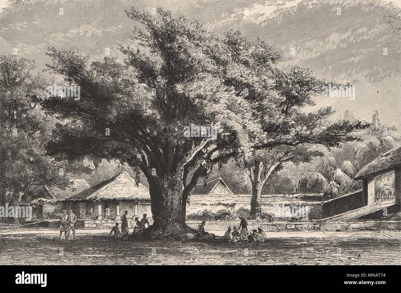 Palace of the Sultan of Buleleng, Bali. Indonesia. East Indies 1885 old