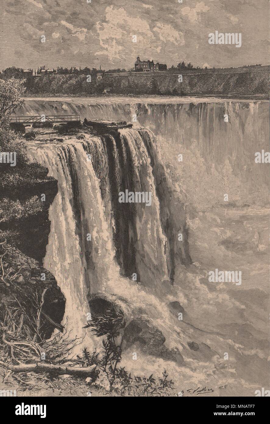 The Horse Shoe Falls, Niagara View from Goat Island. North America