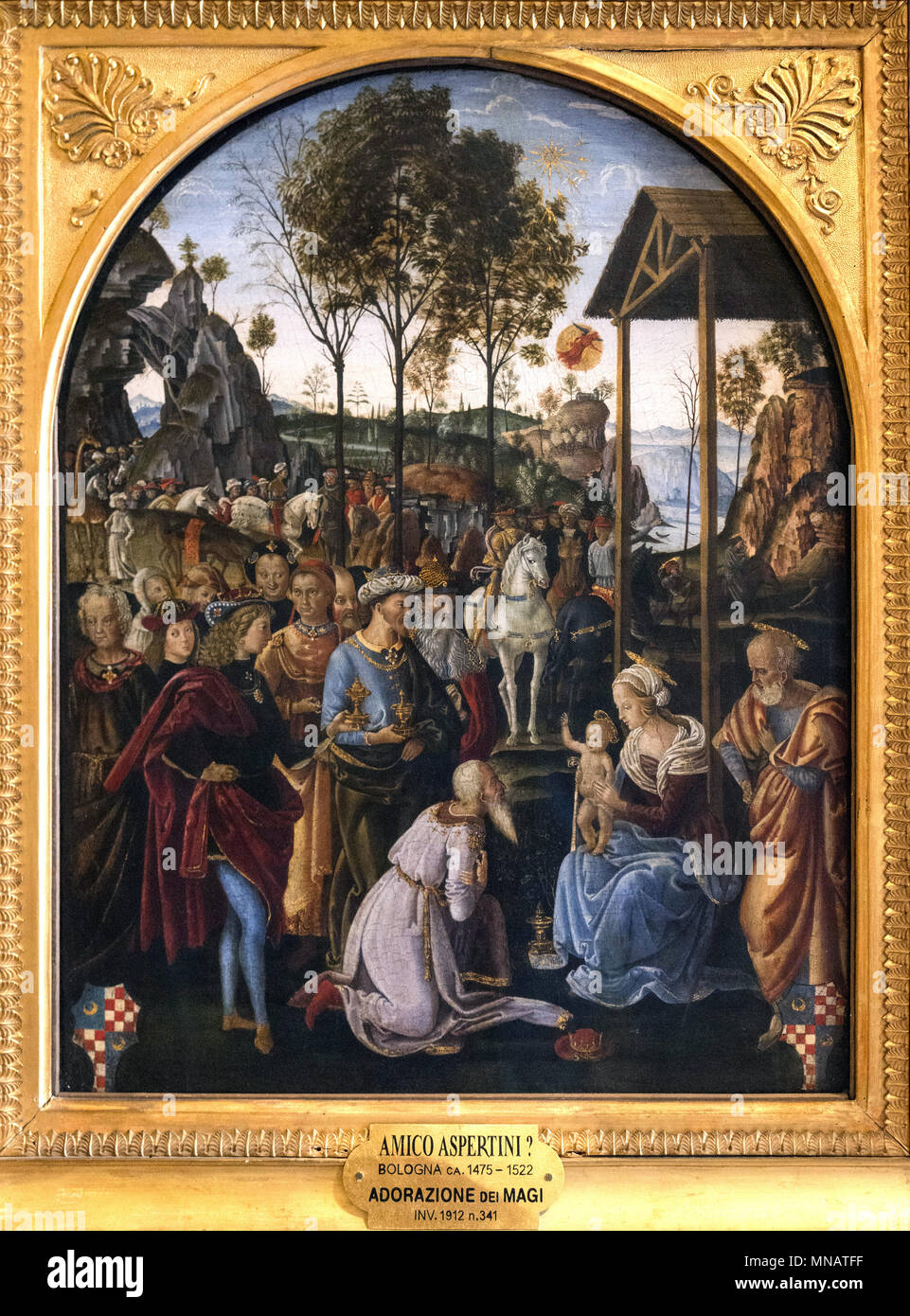 Amico ASPERTINI - Adoration of the Magi  - Gallery Pitti Palace Florence Italy Stock Photo