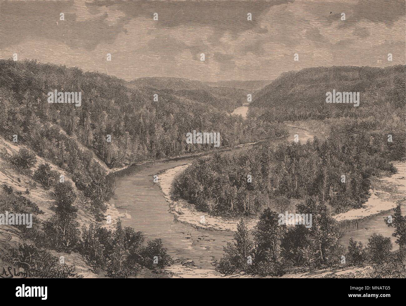 St. Margaret and the Stony River, Canada 1885 old antique print picture Stock Photo