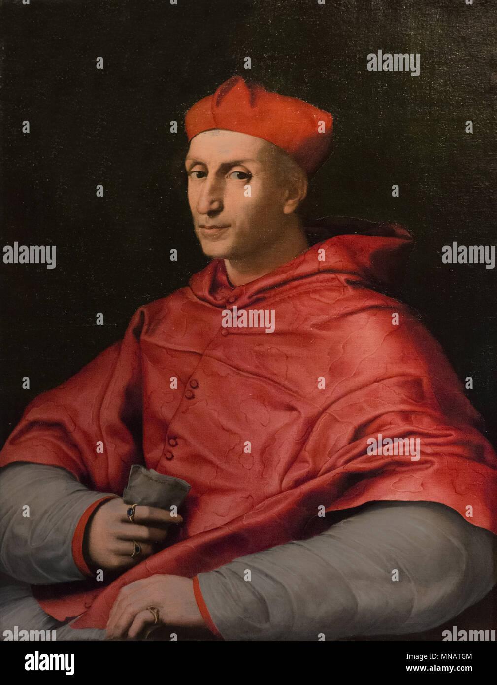 Raphael - Portrait of Cardinal Bernardo Dovizi Bibbiena  - Gallery Pitti Palace Florence Italy Stock Photo