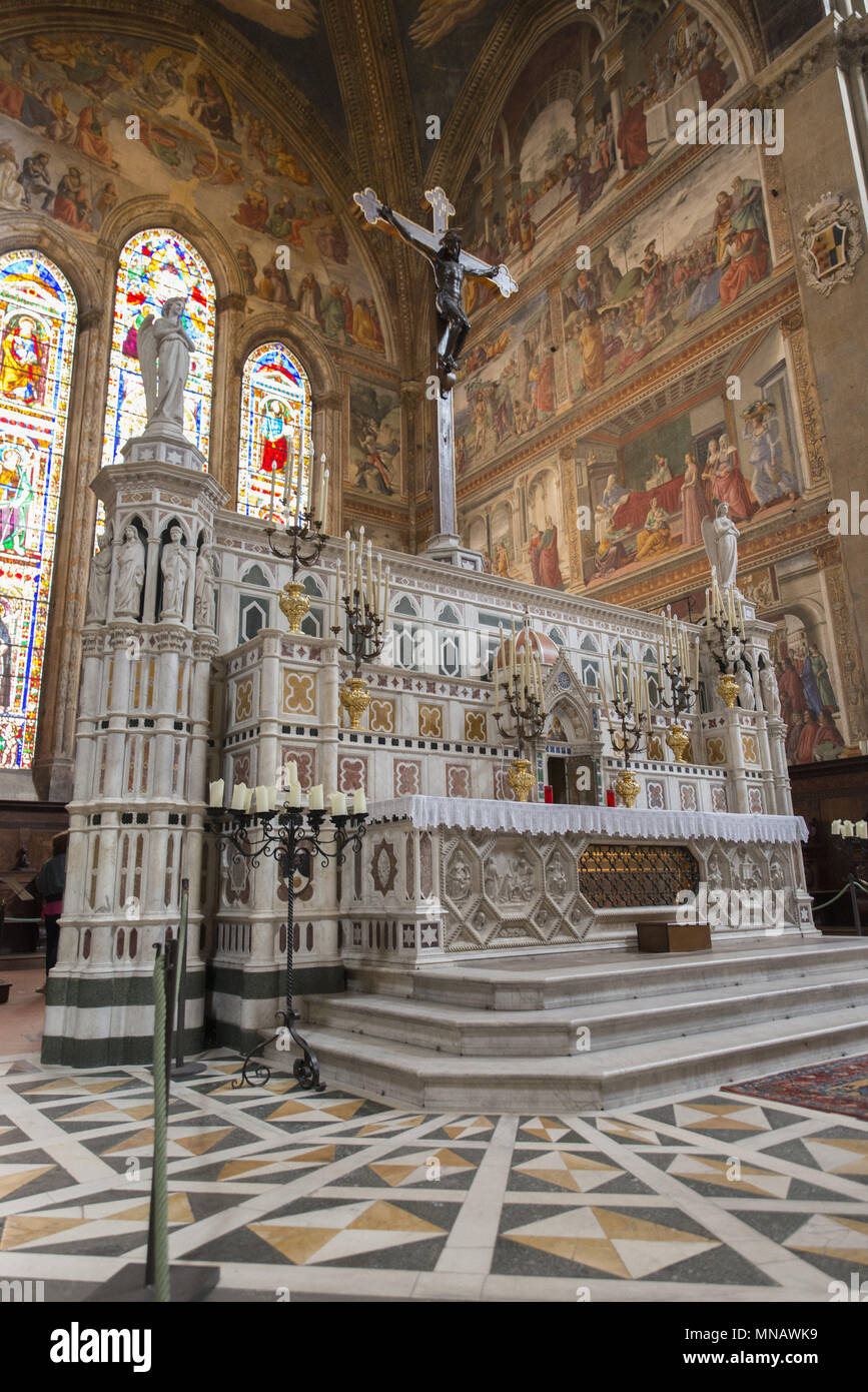 Basilica of Santa Maria Novella, Florence - Firenze - Altar Stock Photo