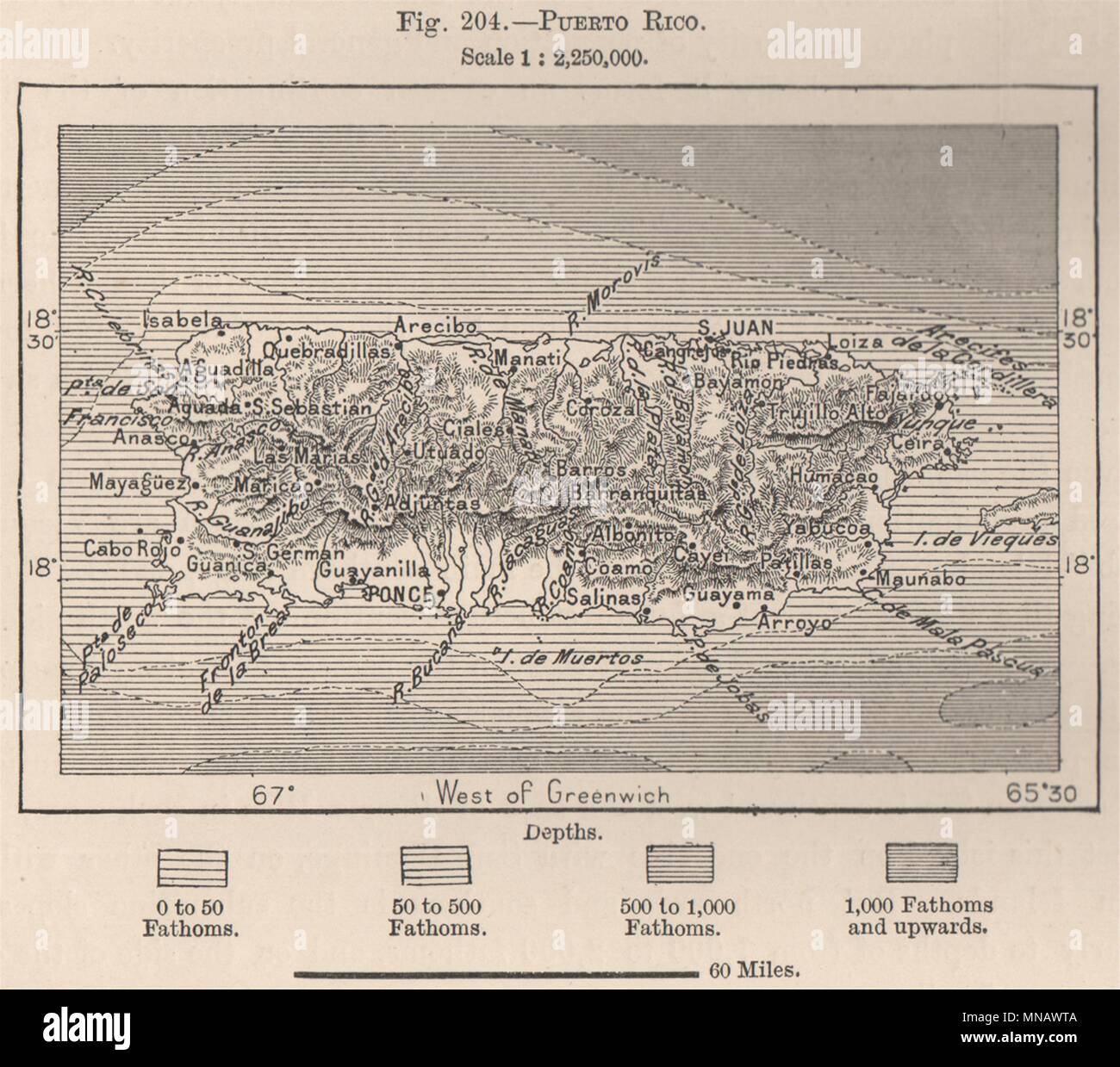 Puerto Rico Colonial Map Puerto Rico 1885 old antique vintage map plan chart Stock Photo - Alamy