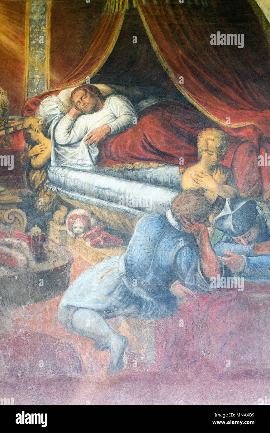 Basilica of Santa Maria Novella, Florence - Firenze -   frescoes Stock Photo
