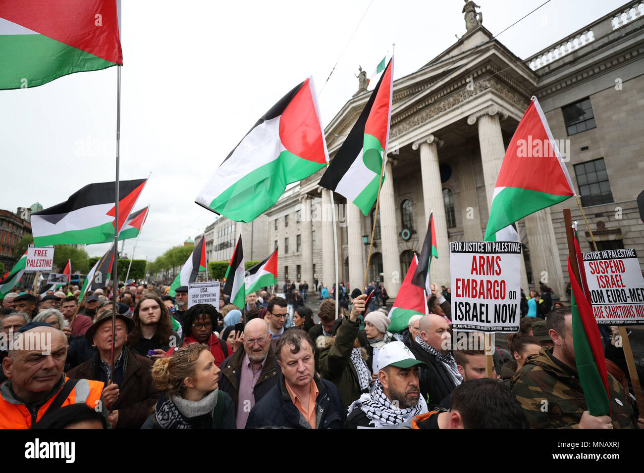 Protesters attend a rally called by the IrelandPalestine Solidarity