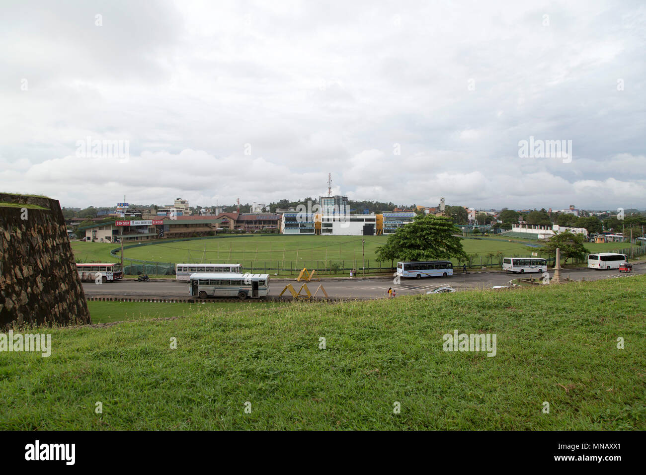 Galle Cricket Ground at Galle in Sri Lanka. The ground hosts tests and other international matches. Stock Photo