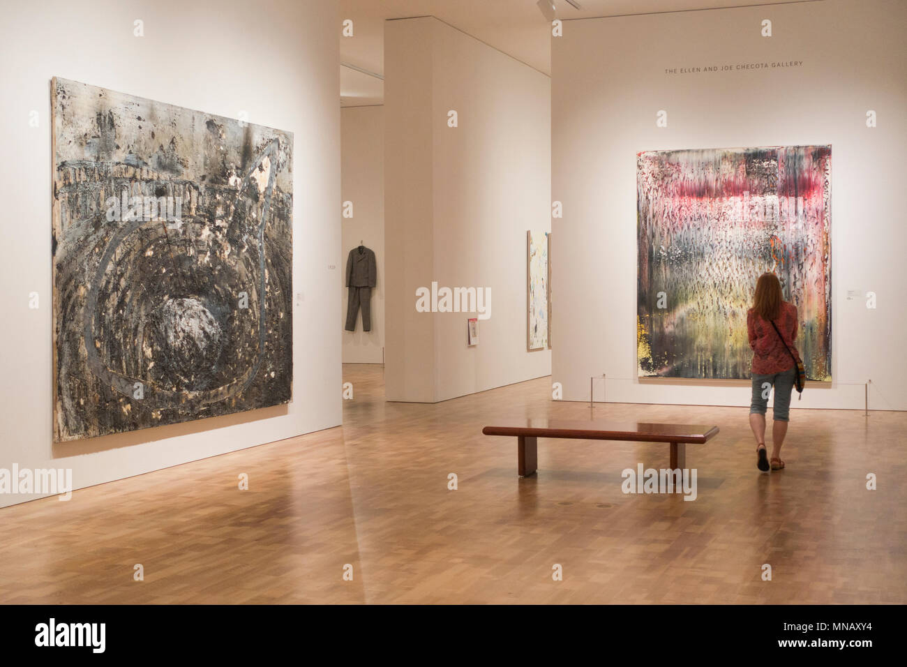 Contemporary Art Gallery Wooden Bench Stock Photos Contemporary
