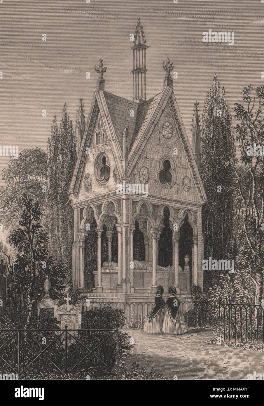 PARIS. Monument d'Abelard et d'Heloise, Père Lachaise. BICKNELL 1845