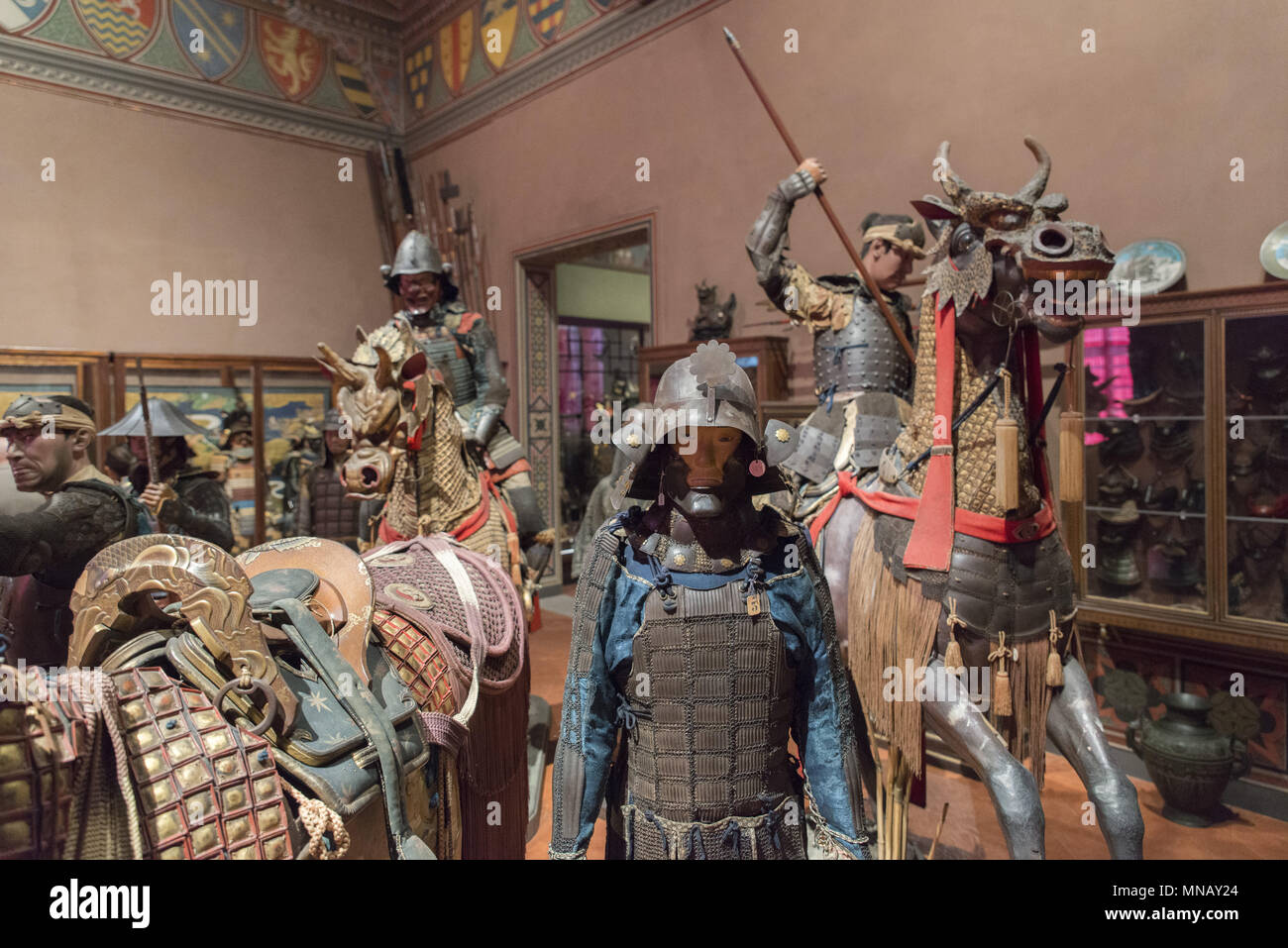 Stibbert Museum, Firenze - Florence - Interior - Japanese armor room Stock Photo