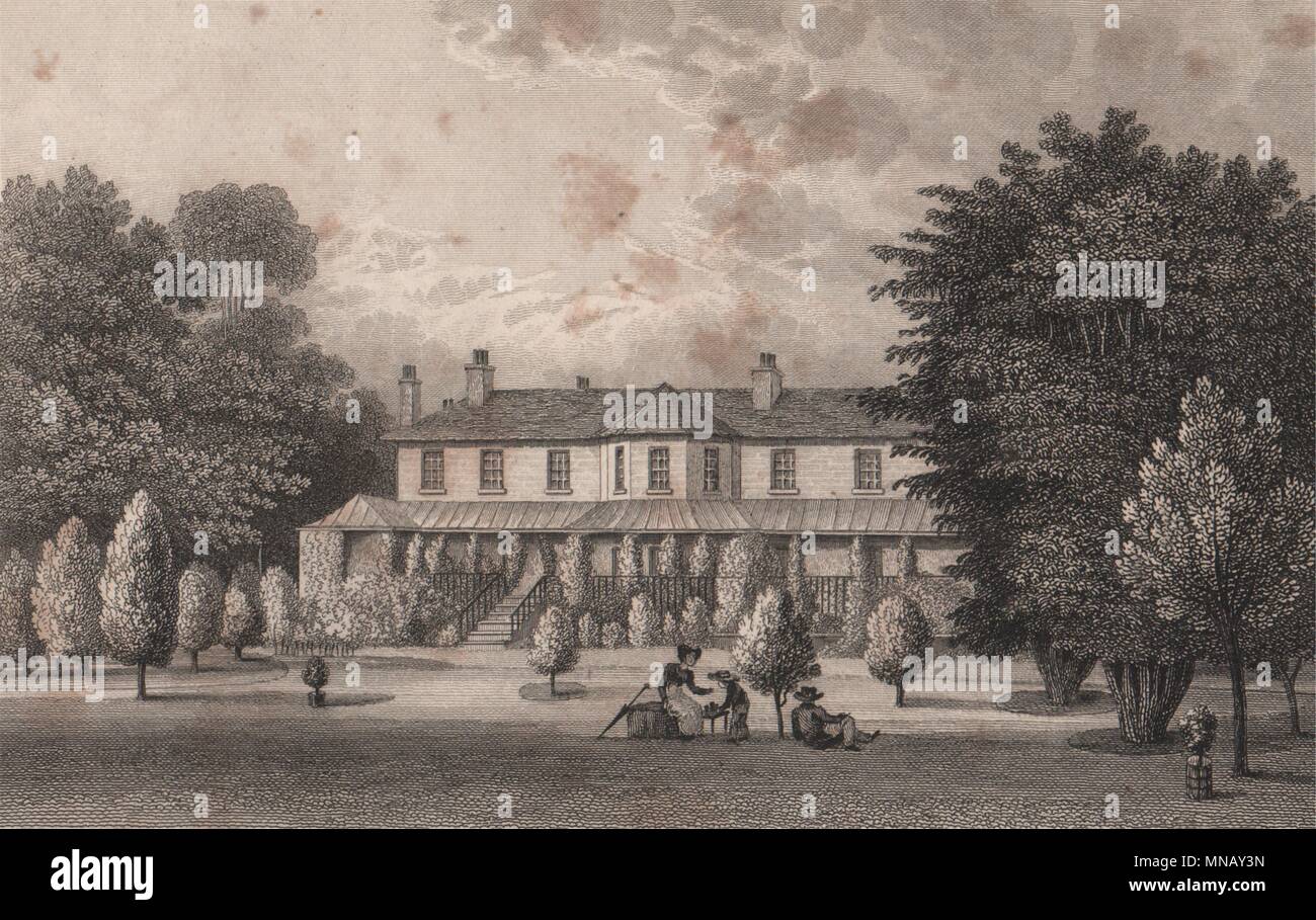 Loring Hall (originally North Cray Villa), Kent. SHEPHERD 1829 old print Stock Photo