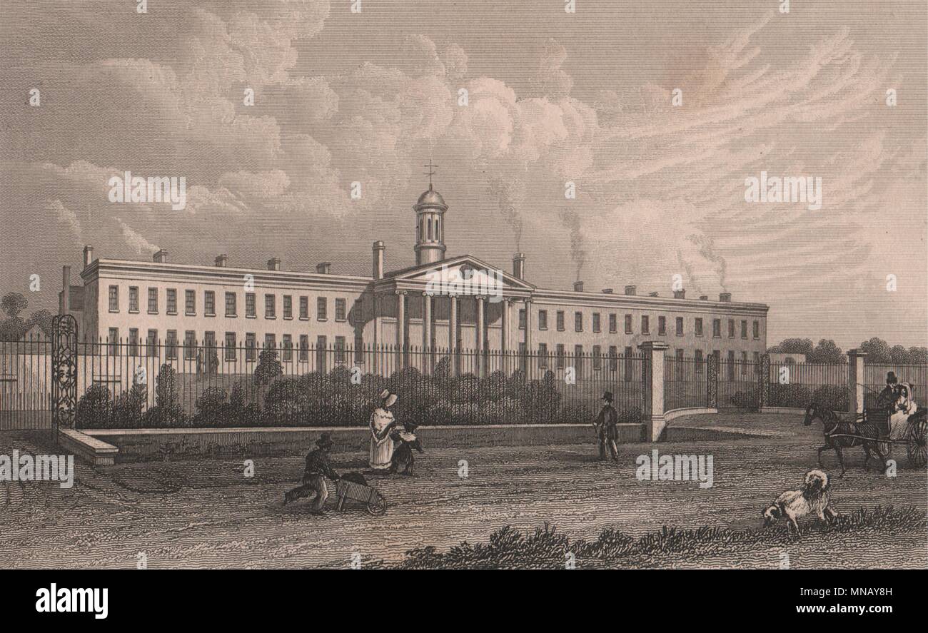 Licensed Victuallers Asylum, Old Kent Road, Peckham. London. BAYNES 1829 print Stock Photo
